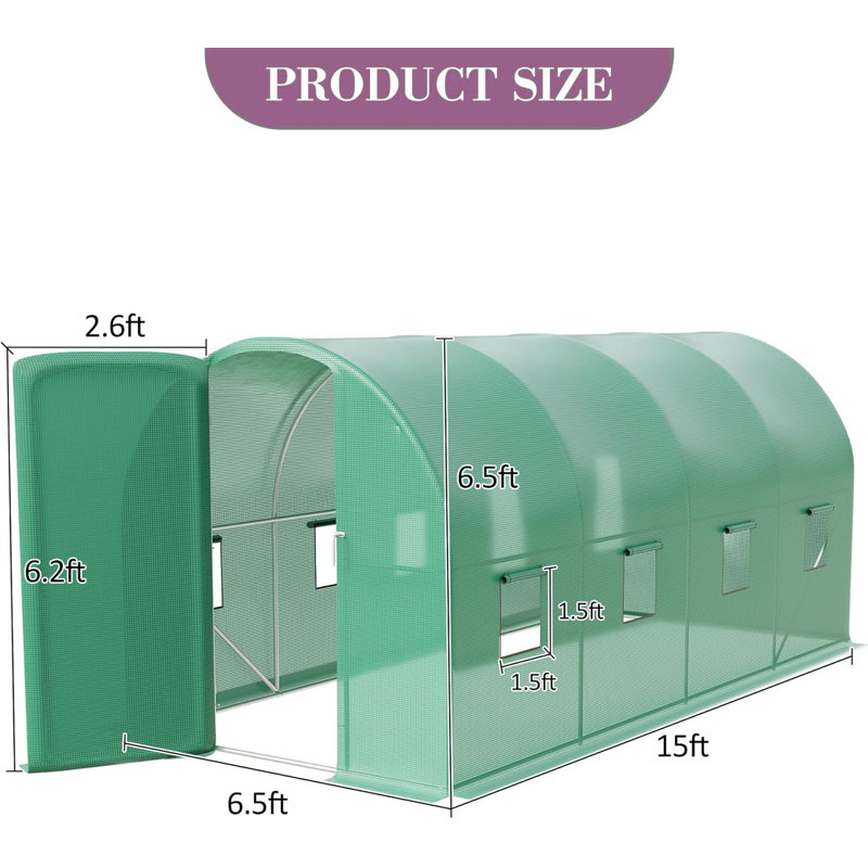 15x7x7 FT Outdoor Greenhouse
