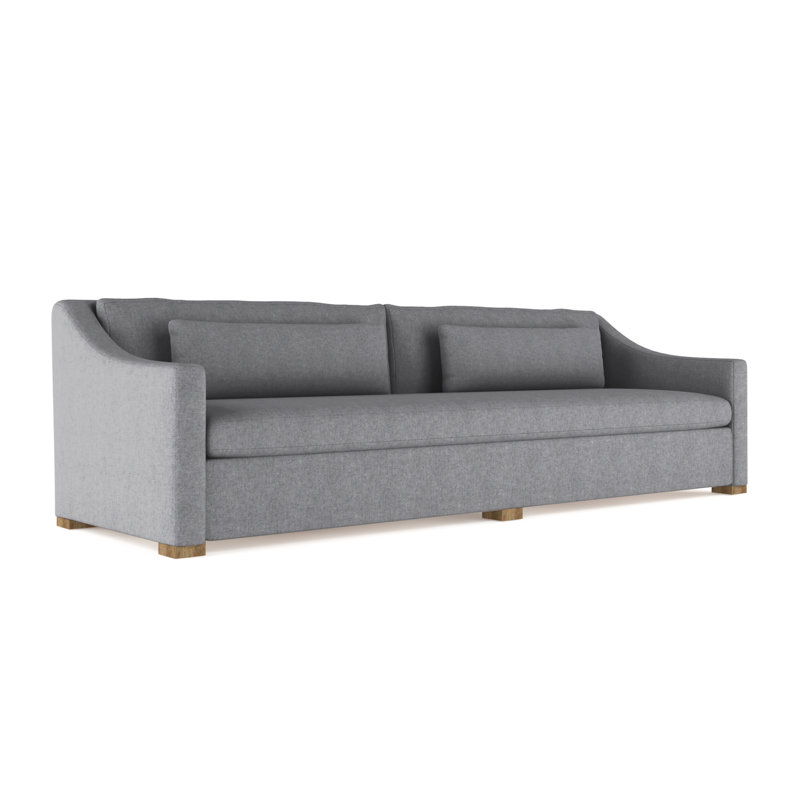 Crosby Slope Arm Sofa, Plush Velvet Chocolate, 32.5" H x 108" W x 38" D, Weathered