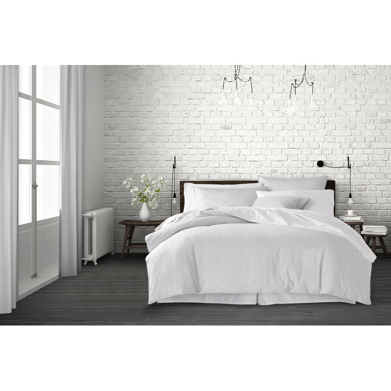 Phoenix Microfiber Duvet Cover Set, Super Queen Duvet Cover + 2 Queen Shams, White
