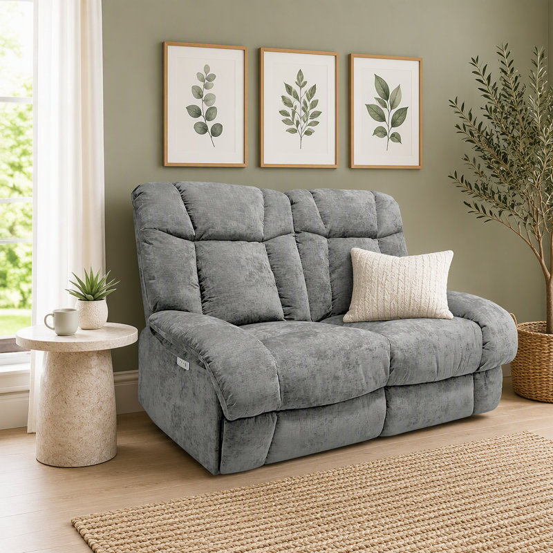 Fabric Electric Sofa, Grey, 3