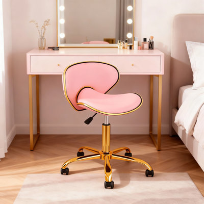 Salon Stool Chair,Rolling Stool,Hydraulic Hair Salon Chairs,Height Adjustable,360 Degrees Rolling Swivel Lash Tech Chair,Ergonomic With Backrest Wheel by Inbox Zero