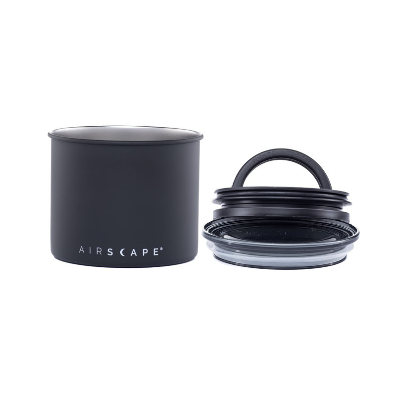 Jar, 4" H x 5" W x 5" D, Charcoal (Matte Black)