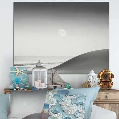 Noir et blanc, minimalisme, plage III - impression