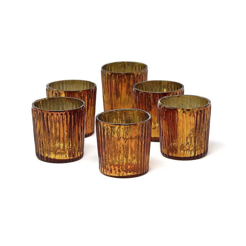 Votive en verre à côtes