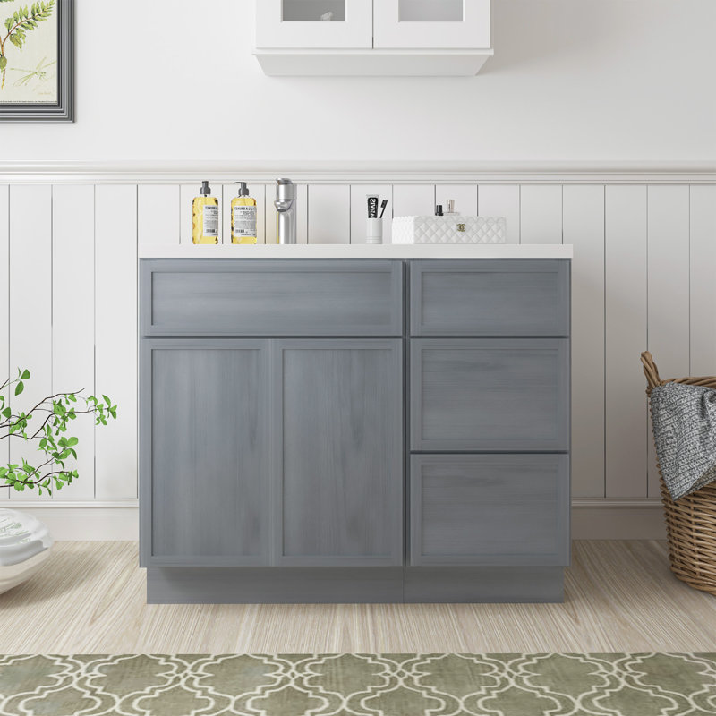 Base de meuble-lavabo simple 39 po seulement, Argent argent