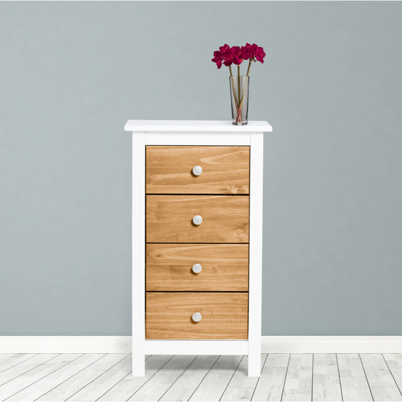 Reynalda Solid Wood 46cm W 4 - Drawer Chest of Drawers, White