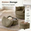 Fauteuil d'appoint pivotant en tonneau avec rangement caché Corduroy (ensemble de 2)-133072169