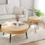Ensemble de 2 tables basses gigognes en bois naturel Farmhouse