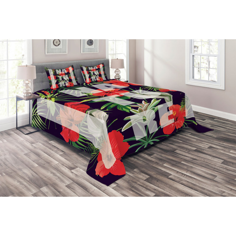 Coastal Polyester Coverlet, King Bedspread + 2 Shams