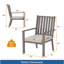 Ensemble de 2 chaises de patio en aluminium toutes saisons de 23 po avec coussins gris épais et structure grise-129473054