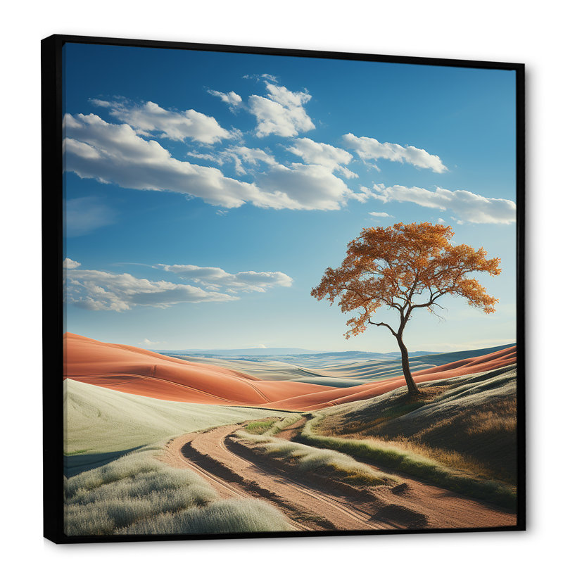 «Minimalisme Prairie Tranquility», photographie sur toile, Cadre flottant noir, H 16 po x l 16 po x P 1 po