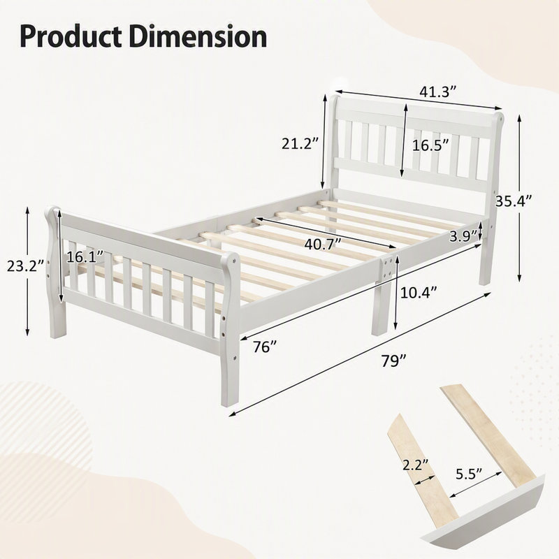 Lit plateforme Wood
