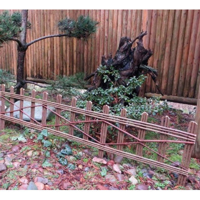 16'' H x 47'' W Brown Wood Border Fencing
