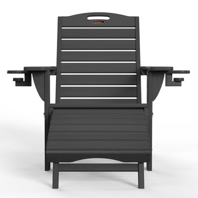 Firepit Chairs Wood Texture Foldable Adirondack Chair With Ottoman