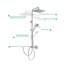 Chrome Shower Riser Rail Kit Rainfall Shower Kit with (25 cm) Square Rain Shower Head No Mixer