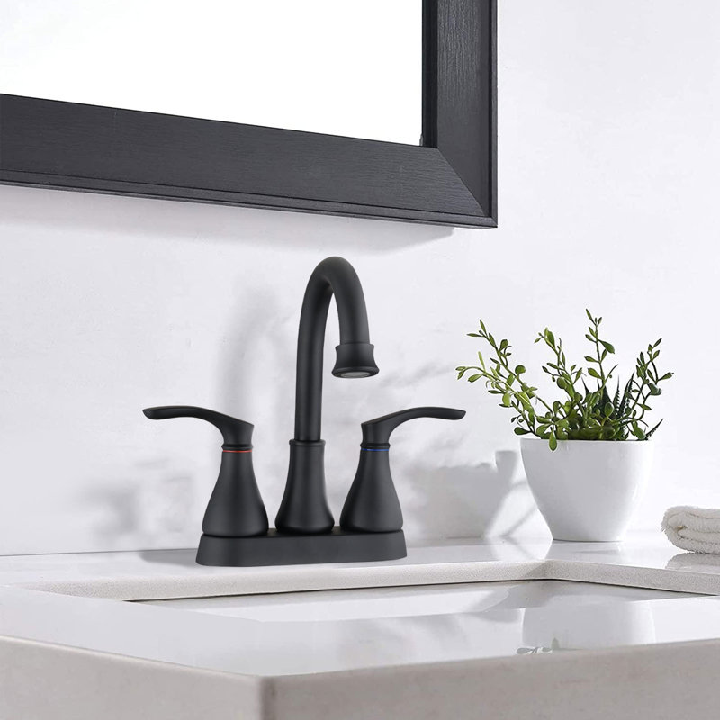 Centerset 2-handle Bathroom Faucet with Drain Assembly