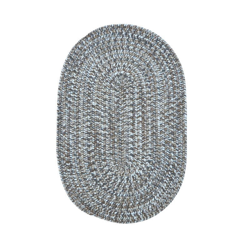 Tapis intérieur / extérieur en tweed gris Lakeicha, Ovale 2 pi x 3 pi