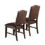 Ensemble de 2 chaises d'appoint en similicuir brun / rustique au fini classique espresso Classic Design