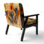 Fauteuil orange tapissier à l'aquarelle - Fauteuil rembourré en velours
