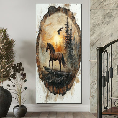 «Giovacchino Native Horse Warrior Chief II», art mural cheval