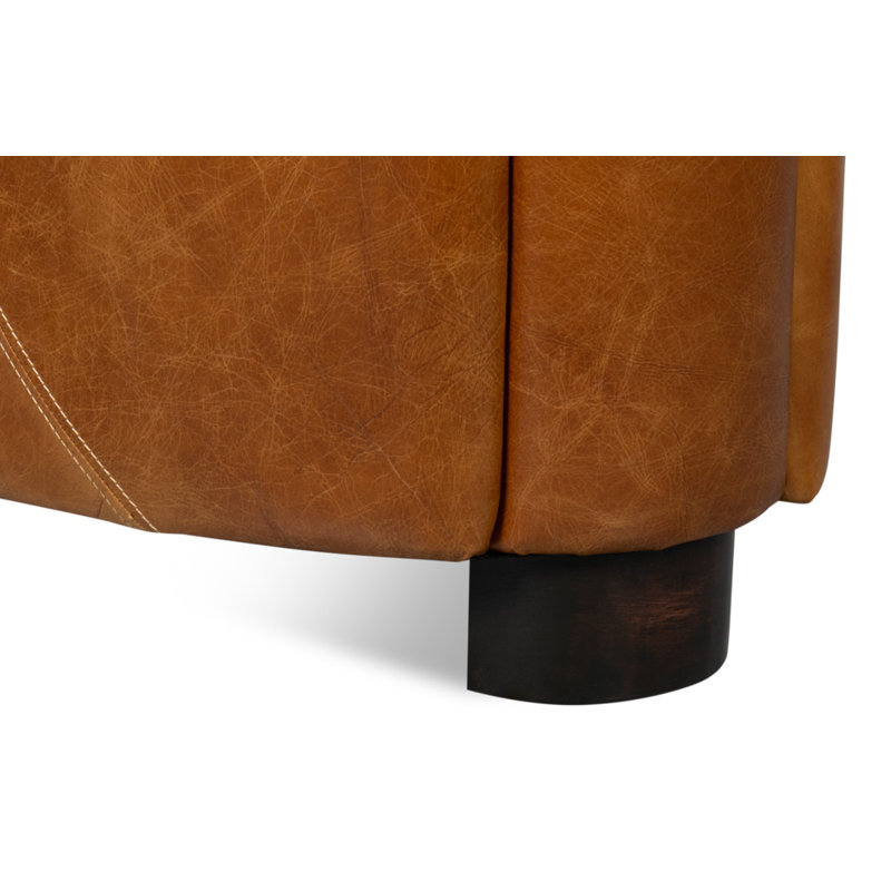 Mandy Armchair, Brown Genuine Leather