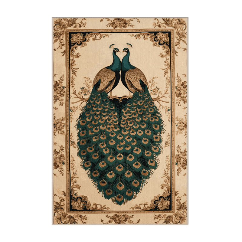 Tapis brun français lavable à la machine, Rectangulaire 3 pi x 5 pi