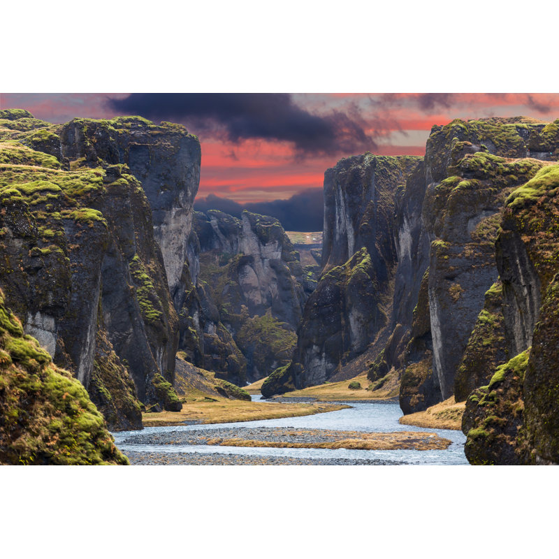 Sunset In Iceland - Wrapped Canvas Print, 20cm H x 30cm W x 3.8cm D