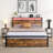 Full/Queen Size Bed Frame With Storage Drawers, USB Charging Station, LED Headboard, And Metal Support Legs, In Brown Finish-244640845