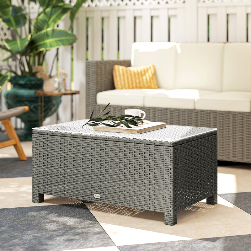 Rectangular Metal Outdoor Coffee Table , 85cm cm W 50cm cm D