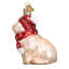 Ornement de Noël en verre soufflé Old World pour arbre de Noël, cochon enneigé
