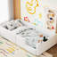 Lit simple tapissier avec garde-corps et station de charge moderne - taille double blanc