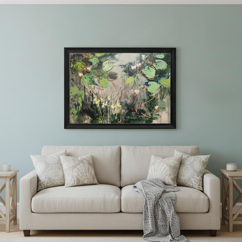 «Water Lilies Summer Pond», impression murale encadrée