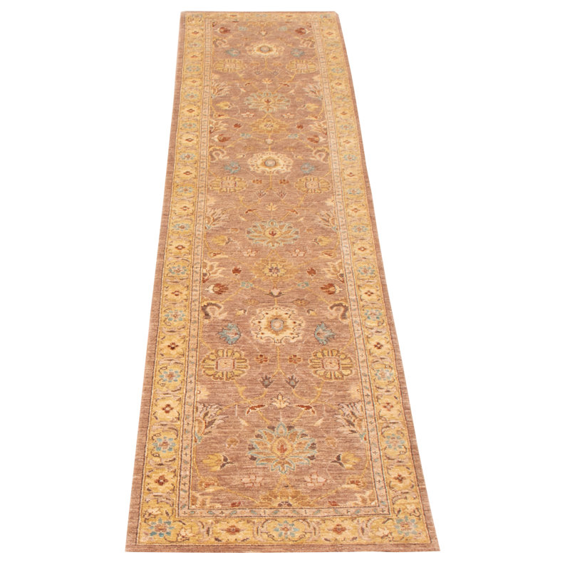 Tapis de couloir unique en laine noué à la main 2 pi 7 po x 11 pi 5 po nouvel âge Delafield