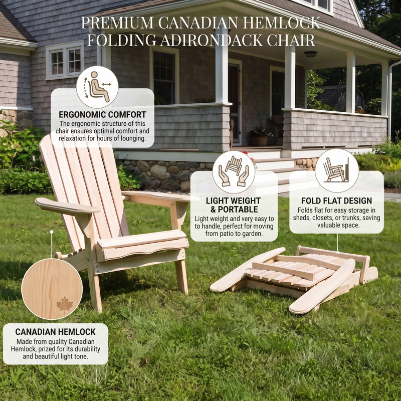 Eswer Foldable Outdoor Adirondack Chair