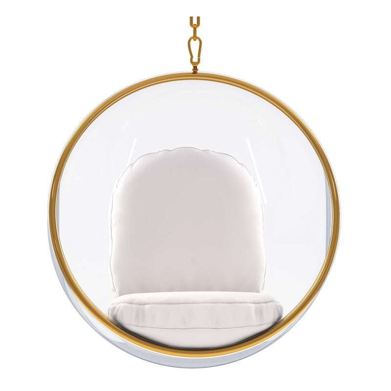 Fauteuil ballon 42 po en similicuir blanc