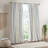 Cotton Printed Curtain Panel With Chenille Stripe And Lining-801031619-801031630