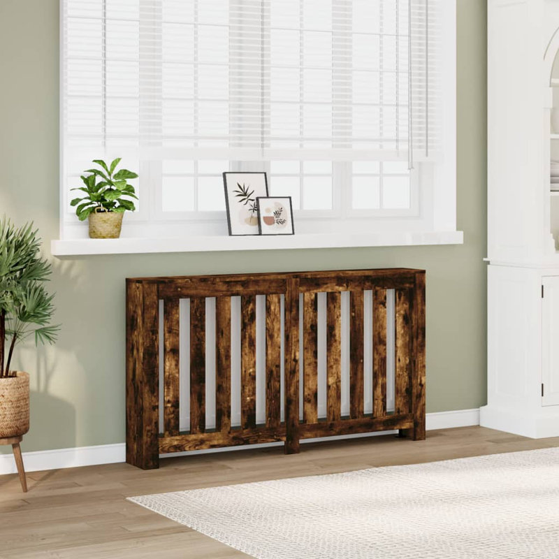 Large Radiator Cover, Smoked Oak, 149 x 20 x 82 cm, Vertical Slats