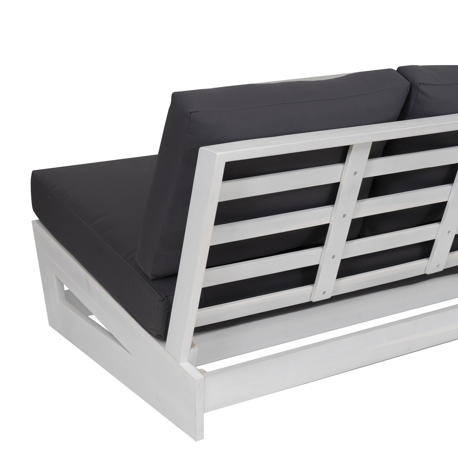 43" Acacia Patio Loveseat, Gray, White