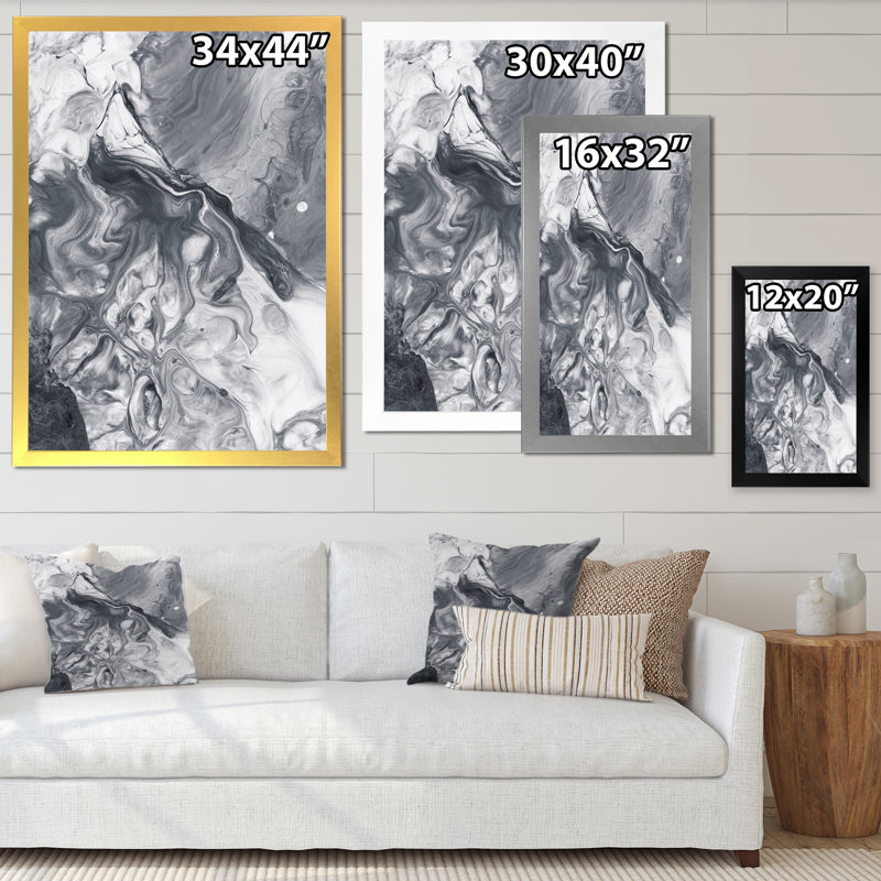 «White and Grey», reproduction sur toile, Cadre photo blanc, H 20 po x l 12 po