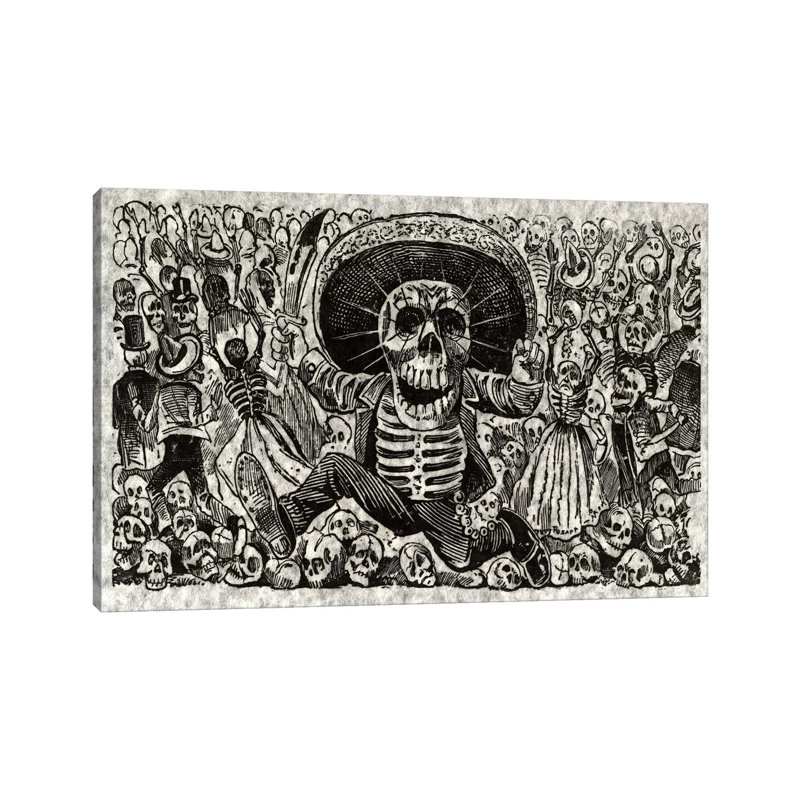 Skeletons - Calavera From Oaxaca by Jose Guadalupe Posada - Wrapped Canvas Painting, 152.5 cm H x 101.5 cm W