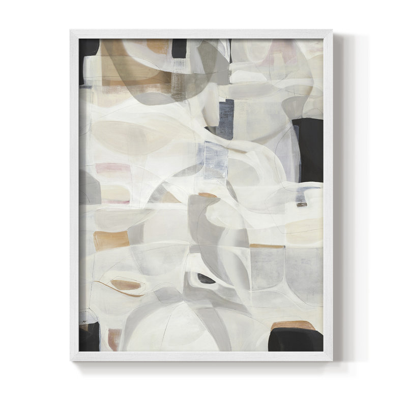 Reproduction encadrée balayée par le vent - bois massif, Blanc, H 10 po x l 8 po