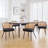 19.3" H PU Leather Fabric Upholstered Modern Dining Chairs With Cane Back and Black Metal Frame-951666008-965343955