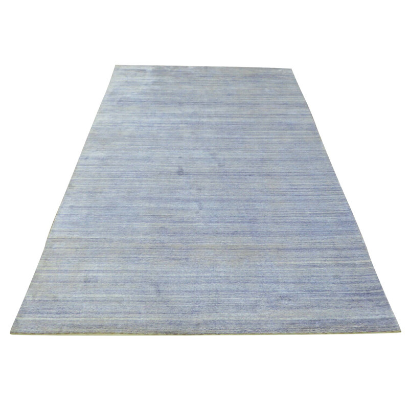 Tapis lavande en laine noué à la main de conception unique 6 pi 2 po x 9 pi 1 po Halstead