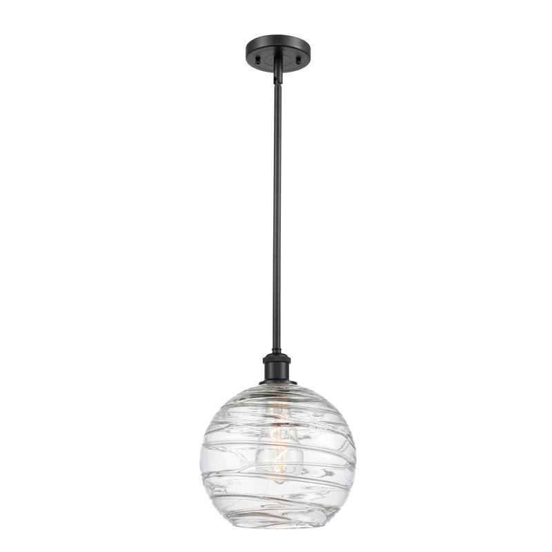 Mott 1-Light Single Pendant, Matte Black, 13" H x 10" W x 10" D, 6 Watt vinage LED Bulb