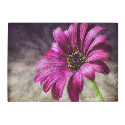 Tempered Glass Purple Daisy Chopping Board
