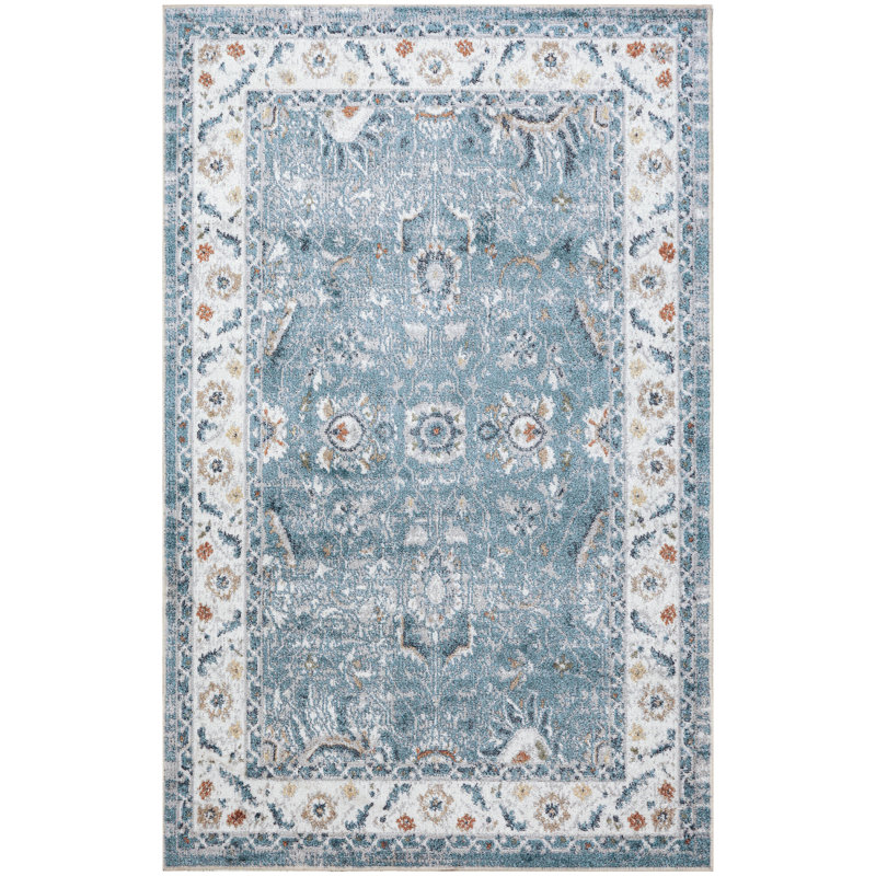 Graceanna 3'3" x 5' Blue Vintage Indoor Rug, Rectangle 3'3" x 5'
