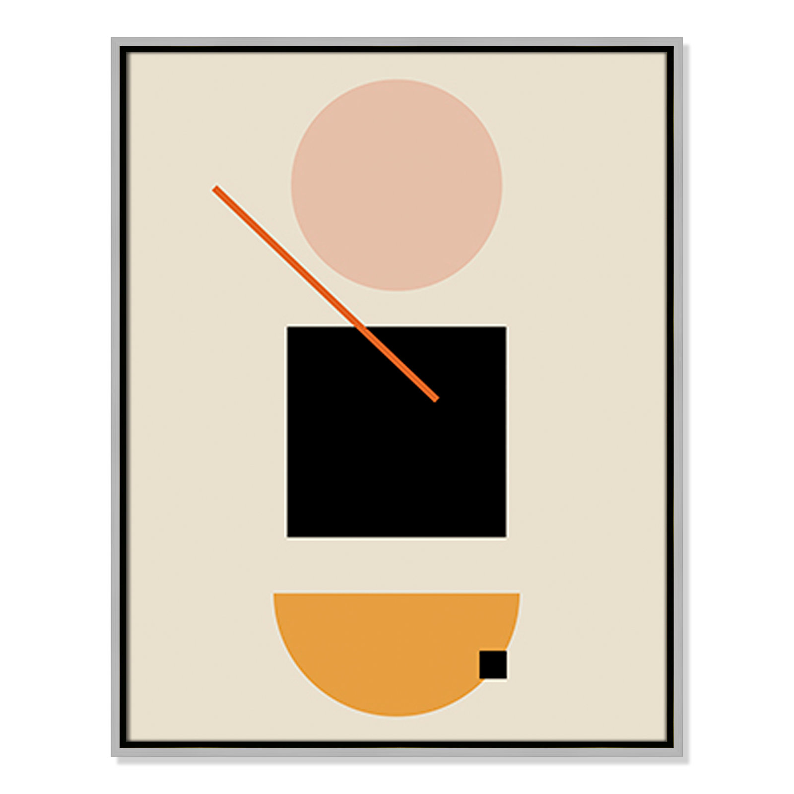 Simple Shapes Print, 29.5" H x 23.5" W x 2" D, Silver Framed