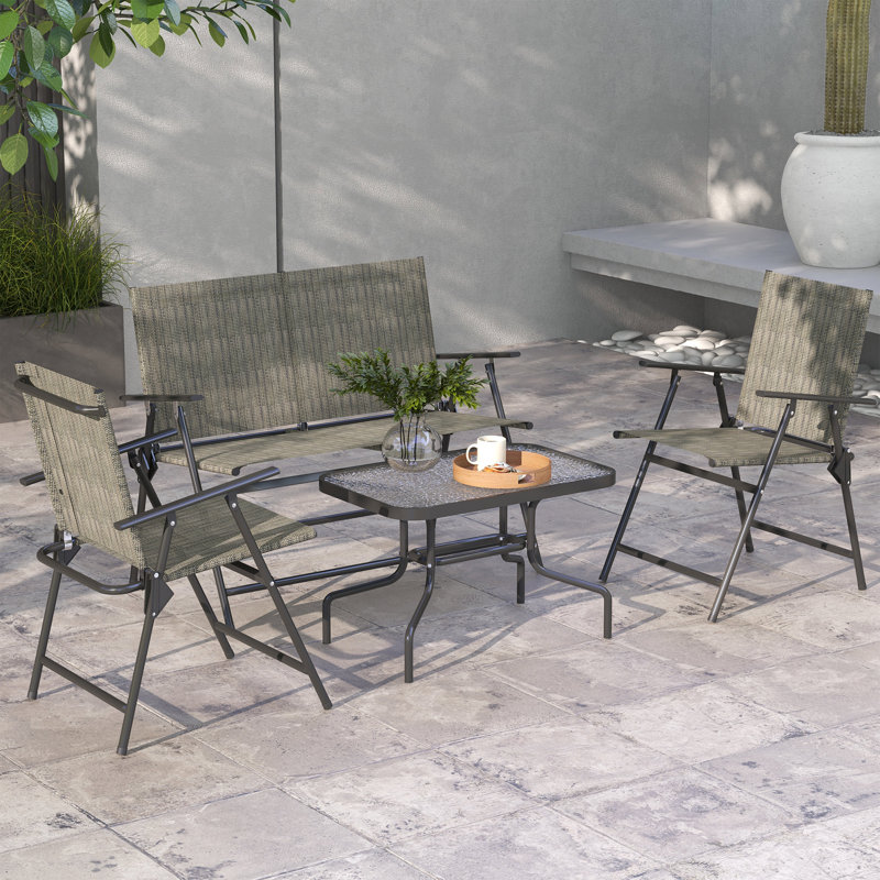 Allart 4 - Person Patio Dining Set with Rectangular Table
