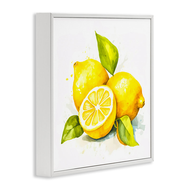 «Lemon Harvest Fruits», estampe numérique encadrée par Andrea Haase, H 17 po x l 17 po, Giclée encadrée blanc bord de mer