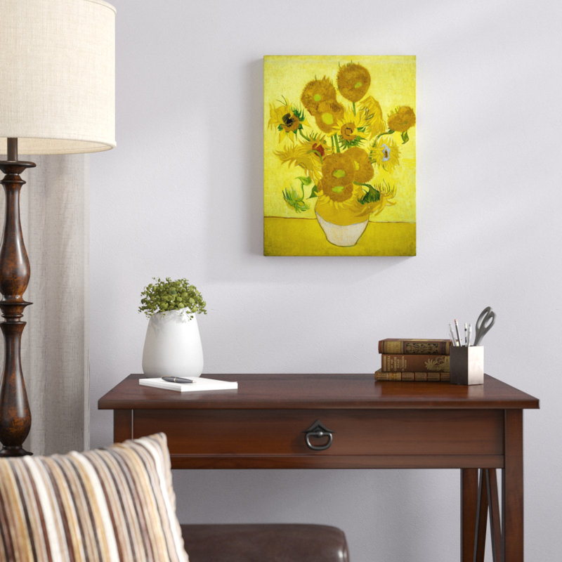 Vase with Fifteen Sunflowers by Vincent Van Gogh - 1 Piece Painting on Canvas, 31cm H x 25cm W
